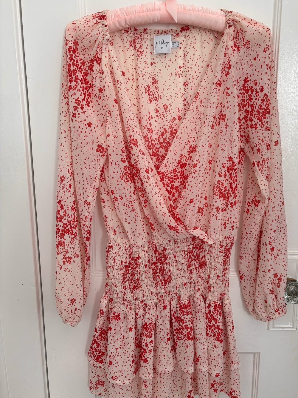 Princess Polly Altona Mini Dress floral Cream & Red Fairycore Romantic - Picture 2 of 6